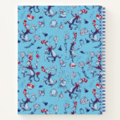 帽子をかぶった猫 | 青のパターン ノートブック (裏面)