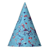 帽子をかぶった猫 | 青のパターン パーティーハット (左)