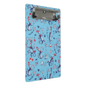 帽子をかぶった猫 | 青のパターン ミニクリップボード (アングル)