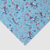 帽子をかぶった猫 | 青のパターン 薄葉紙 (詳細)