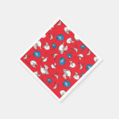 帽子をかぶった猫 | 魚の赤い模様 スタンダードカクテルナプキン (角)