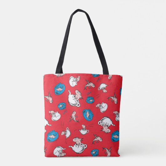 帽子をかぶった猫 | 魚の赤い模様 トートバッグ (裏面)