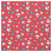 帽子をかぶった猫 | 魚の赤い模様 ファブリック (見本)