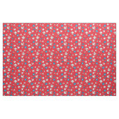 帽子をかぶった猫 | 魚の赤い模様 ファブリック (ファットクウォーター)