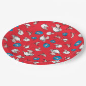 帽子をかぶった猫 | 魚の赤い模様 ペーパープレート (アングル)