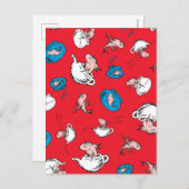 帽子をかぶった猫 | 魚の赤い模様 ポストカード (正面/裏面)