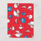 帽子をかぶった猫 | 魚の赤い模様 ポストカード (正面)