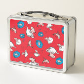 帽子をかぶった猫 | 魚の赤い模様 メタルランチボックス (裏面)