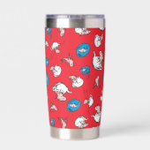 帽子をかぶった猫 | 魚の赤い模様 保温保冷タンブラー (背面)