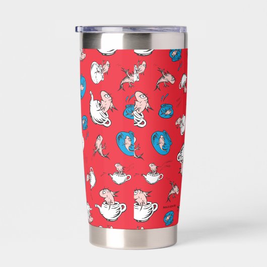 帽子をかぶった猫 | 魚の赤い模様 保温保冷タンブラー (右面)