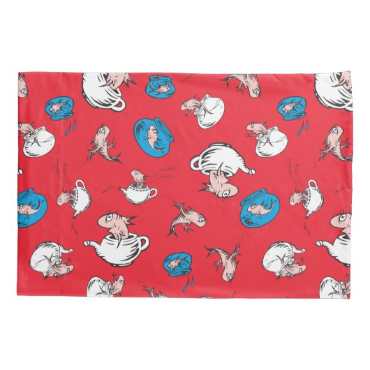 帽子をかぶった猫 | 魚の赤い模様 枕カバー (裏面-左)