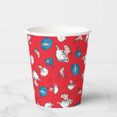 帽子をかぶった猫 | 魚の赤い模様 紙コップ (正面)