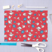 帽子をかぶった猫 | 魚の赤い模様 薄葉紙 (クラフト)