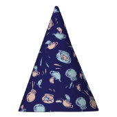 帽子をかぶった猫 | 魚パターン パーティーハット (右)