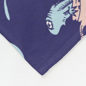 帽子をかぶった猫 | 魚パターン フリースブランケット (角)