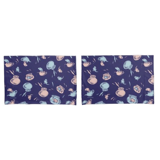 帽子をかぶった猫 | 魚パターン 枕カバー (フロントセット)