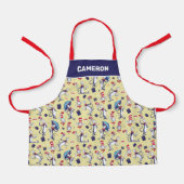 帽子をかぶった猫 | 黄色のパターン エプロン (正面)