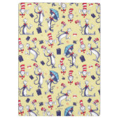 帽子をかぶった猫 | 黄色のパターン クリップボード (裏面)