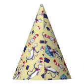 帽子をかぶった猫 | 黄色のパターン パーティーハット (裏面)