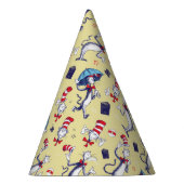 帽子をかぶった猫 | 黄色のパターン パーティーハット (右)