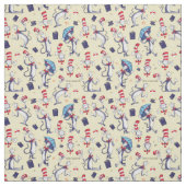 帽子をかぶった猫 | 黄色のパターン ファブリック (見本)