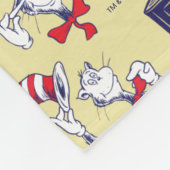 帽子をかぶった猫 | 黄色のパターン フリースブランケット (角)