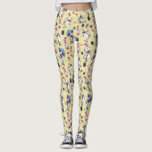 帽子をかぶった猫 | 黄色のパターン レギンス (正面)