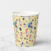 帽子をかぶった猫 | 黄色のパターン 紙コップ (右)