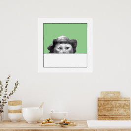 帽子をかぶった猫(Moegi) ポスター