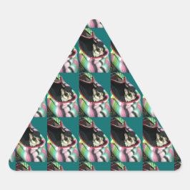 帽子をかぶった砂糖滑空機 三角形シール