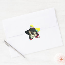 帽子をかぶった砂糖滑空機 星シール