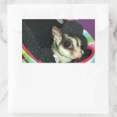 帽子をかぶった砂糖滑空機 長方形シール (バッグ)