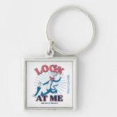 帽子をかぶった私の猫を見る キーホルダー (正面)