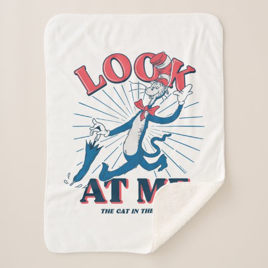 帽子をかぶった私の猫を見る シェルパブランケット (正面)