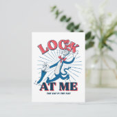 帽子をかぶった私の猫を見る ポストカード (スタンド正面)