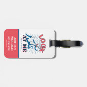 帽子をかぶった私の猫を見る ラゲッジタグ (裏面横)