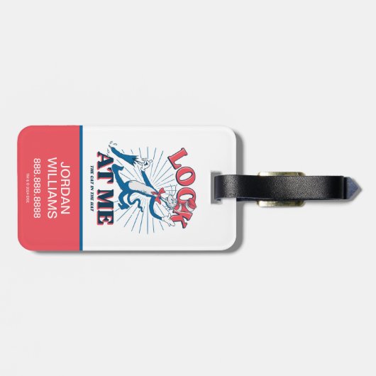 帽子をかぶった私の猫を見る ラゲッジタグ (裏面横)