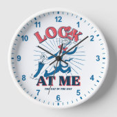 帽子をかぶった私の猫を見る 壁時計 (正面)