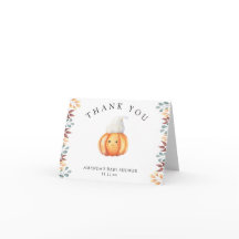 帽子をかぶった秋のカボチャ - ありがとう