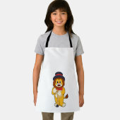 帽子をかぶった紳士としてのライオン エプロン (インサイチュ)