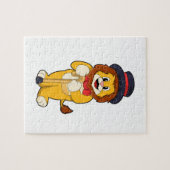 帽子をかぶった紳士としてのライオン ジグソーパズル (横)