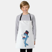 帽子をかぶった紳士のイルカ エプロン (着用した状態)