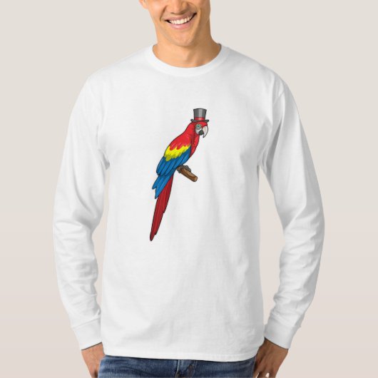 帽子をかぶった紳士のオウム Tシャツ (正面)