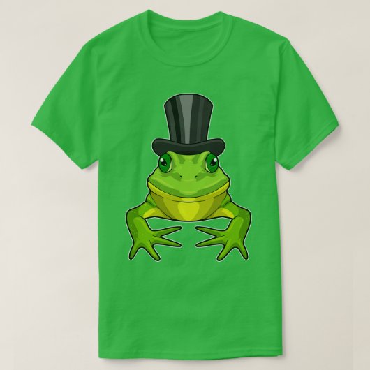 帽子をかぶった紳士のカエル Tシャツ (デザイン正面)