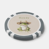 帽子をかぶった緑のカエル ポーカーチップ (シングル)