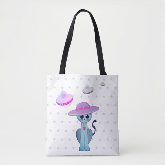 帽子をかぶった美しい猫 トートバッグ (正面)