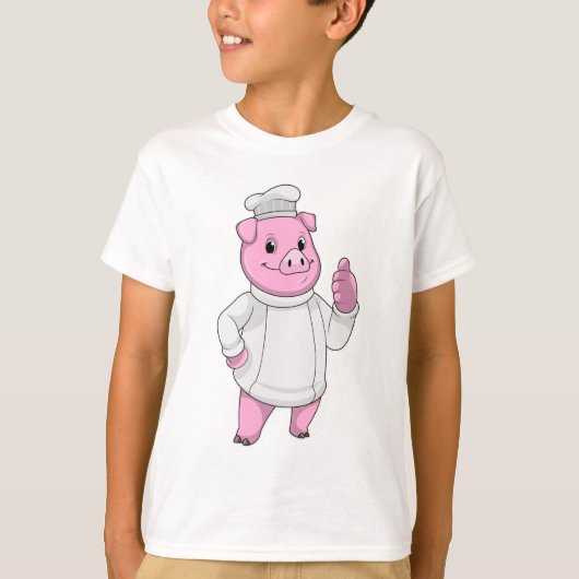帽子をかぶった調理中の豚 Tシャツ (正面)