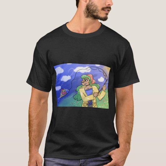 帽子をかぶった釣り Tシャツ (正面)