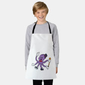 帽子をかぶった魔術師としてのタコ エプロン (着用した状態)