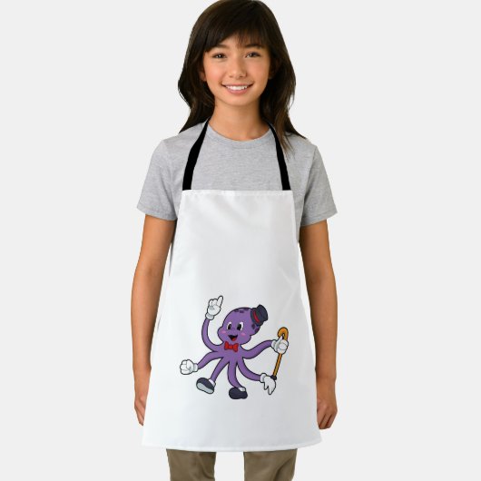 帽子をかぶった魔術師としてのタコ エプロン (インサイチュ)